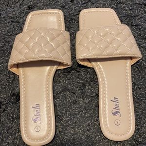 Vegan leather nude sandals